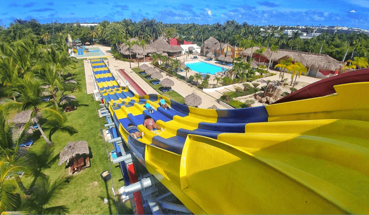 long waterslide in Grand Sirenis Punta Cana Resort & Aquagames