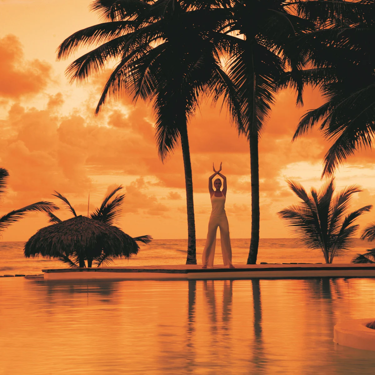 Yoga sessions by the beach are offered at many resorts in Punta Cana.