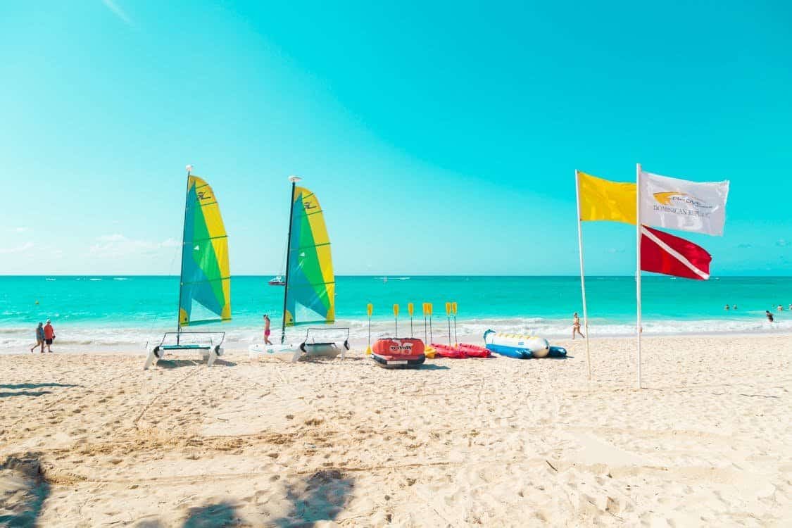 people walking on the b each in PUnta Cana, Dominican REpublic